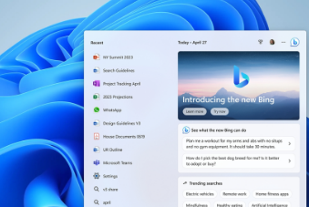 微软在Windows11任务栏中大举添加人工智能Bing