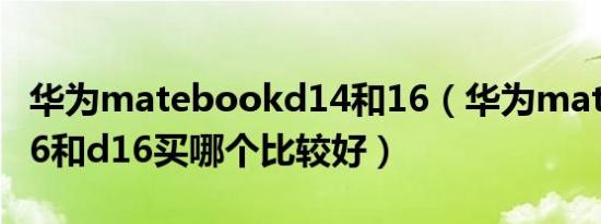 华为matebookd14和16（华为matebook16和d16买哪个比较好）