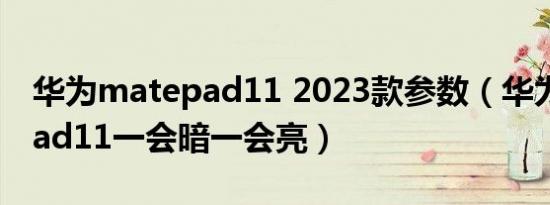 华为matepad11 2023款参数（华为matepad11一会暗一会亮）