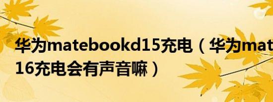 华为matebookd15充电（华为matebookd16充电会有声音嘛）