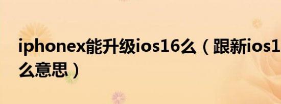 iphonex能升级ios16么（跟新ios16出错什么意思）