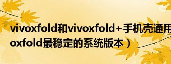 vivoxfold和vivoxfold+手机壳通用吗（vivoxfold最稳定的系统版本）