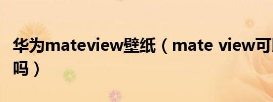 华为mateview壁纸（mate view可以做电视吗）