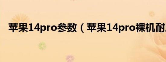 苹果14pro参数（苹果14pro裸机耐磨吗）