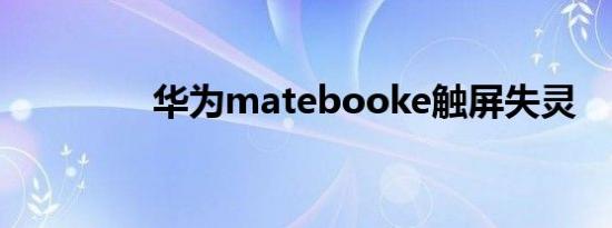 华为matebooke触屏失灵