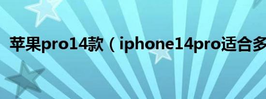 苹果pro14款（iphone14pro适合多大手）