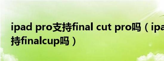 ipad pro支持final cut pro吗（ipadpro支持finalcup吗）