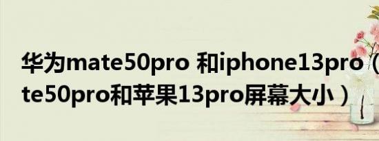 华为mate50pro 和iphone13pro（华为mate50pro和苹果13pro屏幕大小）