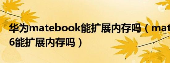 华为matebook能扩展内存吗（matebook16能扩展内存吗）