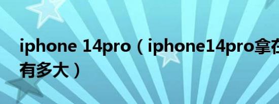 iphone 14pro（iphone14pro拿在手里面有多大）