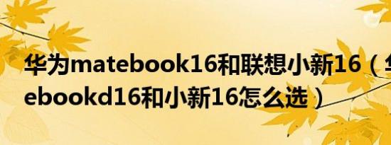 华为matebook16和联想小新16（华为matebookd16和小新16怎么选）