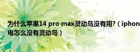 为什么苹果14 pro max灵动岛没有用?（iphone14pro充电怎么没有灵动岛）