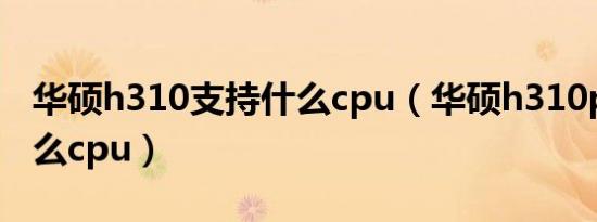 华硕h310支持什么cpu（华硕h310plus配什么cpu）