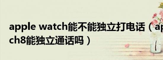 apple watch能不能独立打电话（applewatch8能独立通话吗）