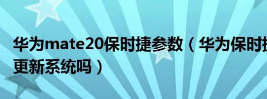 华为mate20保时捷参数（华为保时捷30需要更新系统吗）