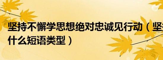 坚持不懈学思想绝对忠诚见行动（坚持不懈是什么短语类型）