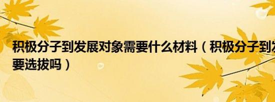 积极分子到发展对象需要什么材料（积极分子到发展对象需要选拔吗）