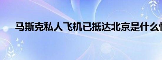 马斯克私人飞机已抵达北京是什么情况