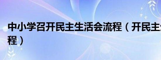 中小学召开民主生活会流程（开民主生活会流程）