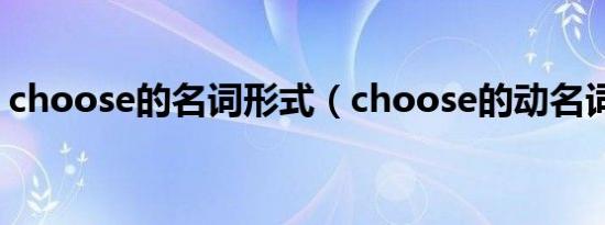 choose的名词形式（choose的动名词形式）