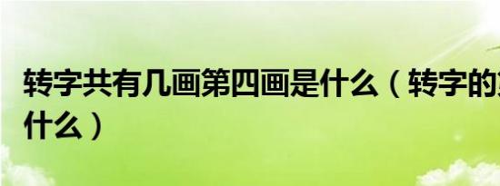 转字共有几画第四画是什么（转字的第四画是什么）