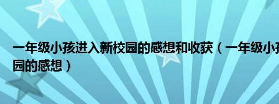 一年级小孩进入新校园的感想和收获（一年级小孩进入新校园的感想）