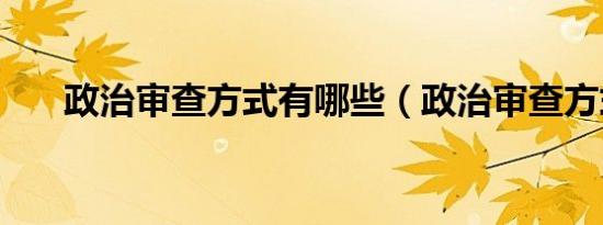 政治审查方式有哪些（政治审查方式）