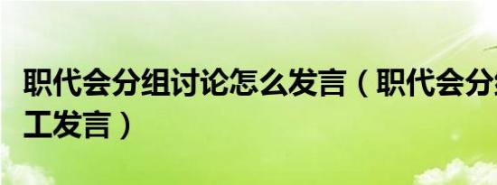 职代会分组讨论怎么发言（职代会分组讨论青工发言）