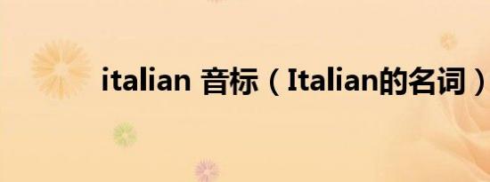 italian 音标（Italian的名词）