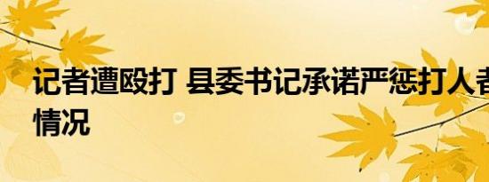 记者遭殴打 县委书记承诺严惩打人者是什么情况