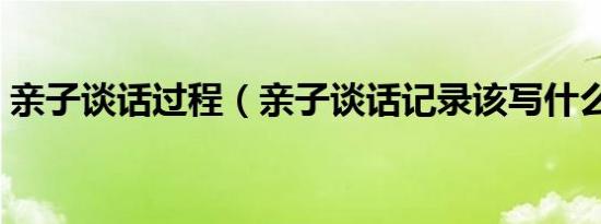 亲子谈话过程（亲子谈话记录该写什么内容）