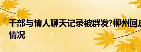 干部与情人聊天记录被群发?柳州回应是什么情况