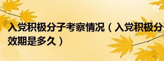 入党积极分子考察情况（入党积极分子考察有效期是多久）