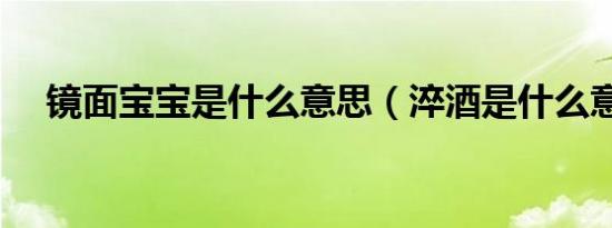 镜面宝宝是什么意思（淬酒是什么意思）