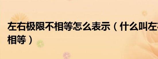 左右极限不相等怎么表示（什么叫左右极限不相等）