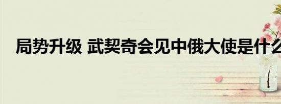 局势升级 武契奇会见中俄大使是什么情况