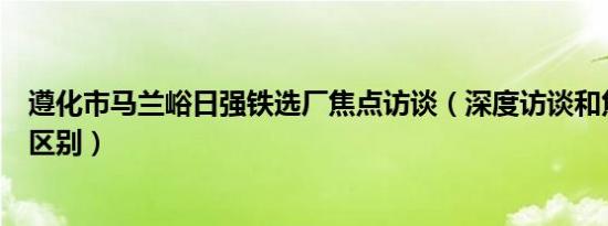 遵化市马兰峪日强铁选厂焦点访谈（深度访谈和焦点访谈的区别）