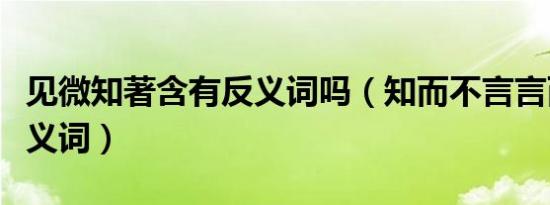 见微知著含有反义词吗（知而不言言而不尽反义词）