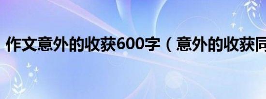 作文意外的收获600字（意外的收获同义词）