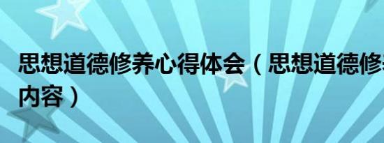 思想道德修养心得体会（思想道德修养的基本内容）