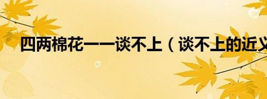 四两棉花一一谈不上（谈不上的近义词）