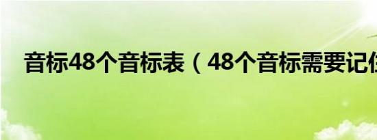 音标48个音标表（48个音标需要记住吗）