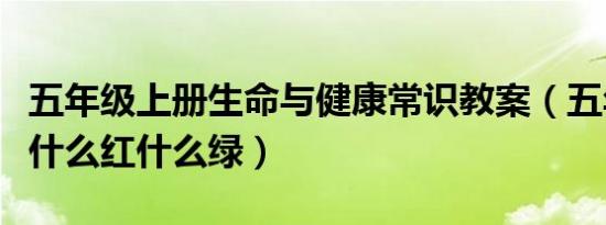 五年级上册生命与健康常识教案（五年级上册什么红什么绿）