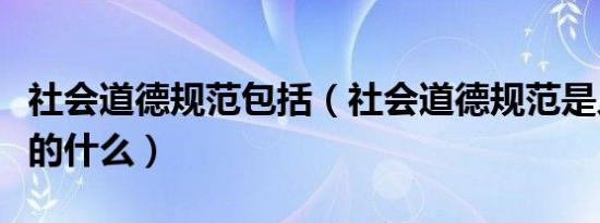 社会道德规范包括（社会道德规范是人们遵守的什么）