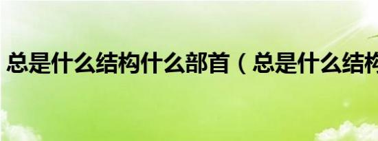 总是什么结构什么部首（总是什么结构的字）