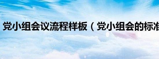 党小组会议流程样板（党小组会的标准流程）