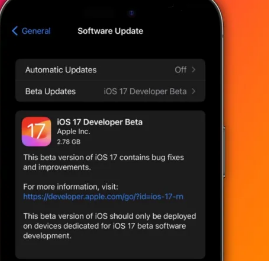 iOS17beta1现在可供开发者使用