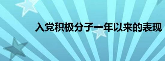 入党积极分子一年以来的表现