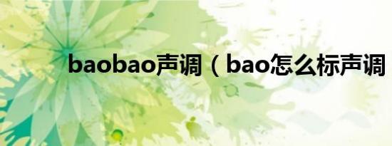 baobao声调（bao怎么标声调）