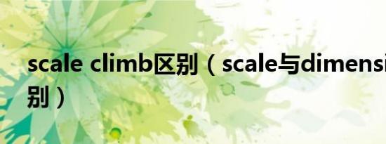 scale climb区别（scale与dimension的区别）